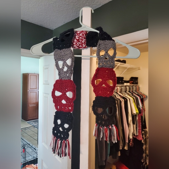 Accessories - Hand-Knit Crochet Skull Scarf